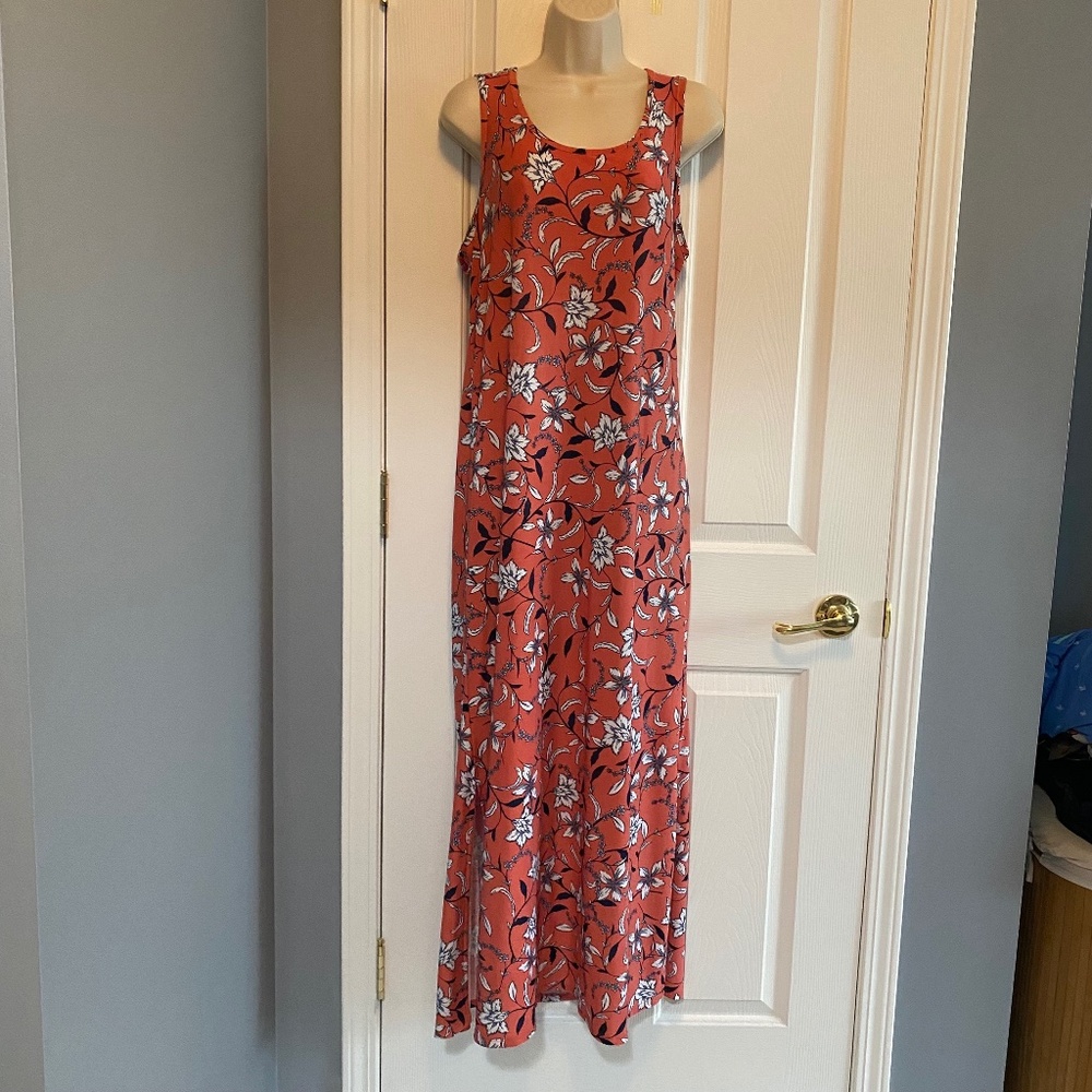 BUY 2 ITEMS & GET 1 FREE - 2 Dye 4 Coral & Black Print Maxi Dress Sz XL